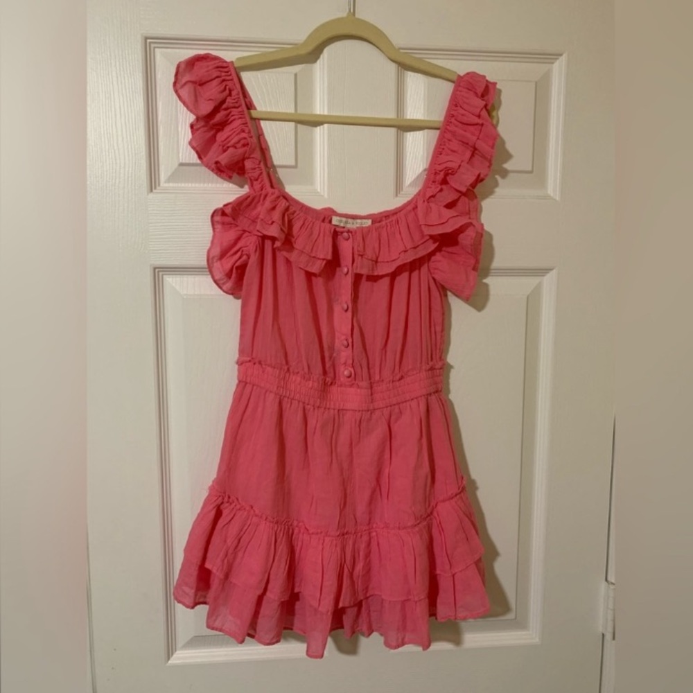 NWT Chelsea & Violet Cassia Gauze Square Neck‎ Ruffle Hem Romper Coastal Cowgirl